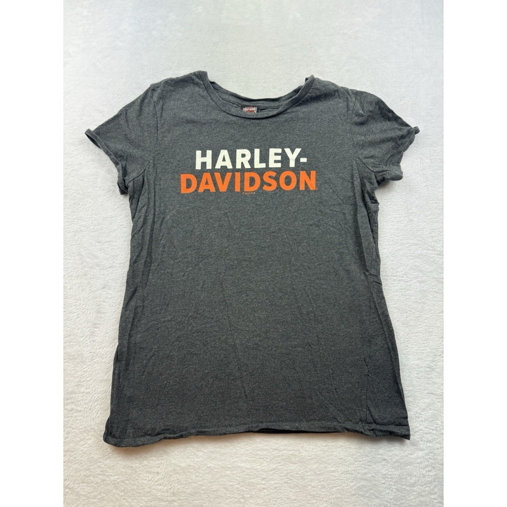 MANN'S‎ HARLEY DAVIDSON COLUMBUS, INDIANA GRAPHIC SHIRT WOMEN'S SIZE S